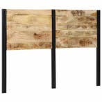 vidaXL Hoofdeinde 140 cm massief hout mango en ijzer, Verzenden, Nieuw, Bruin, Hout