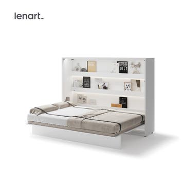 Lenart Bed Concept Horizontaal Opklapbed 140x200 - Wit, Nieuw