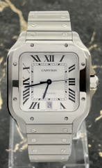 Cartier Santos Large  - White Dial - WSSA0018 - New 2025, Sieraden, Tassen en Uiterlijk, Horloges | Heren, Overige merken, Polshorloge