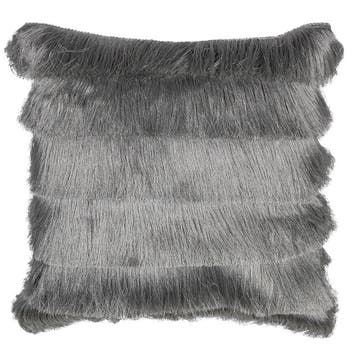 kussen franjes zilver 45x45cm, Verzenden, Nieuw