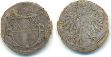 1 Kreuzer 1624 Ulm Stadt:, Postzegels en Munten, Verzenden