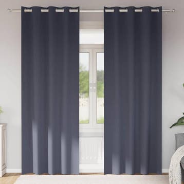 vidaXL Zwart-out Gordijnen met Ringen 2 st Antraciet 260 x, Verzenden, Nieuw