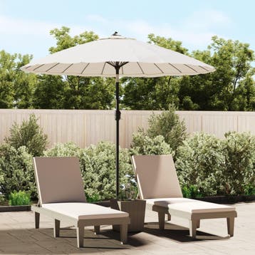 vidaXL Parasol met aluminium paal 270 cm zandwit, Verzenden, Nieuw, 2 tot 3 meter