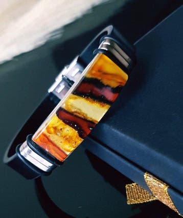 Amber Leren armband met Baltisch amber - vrouwen, mannen,