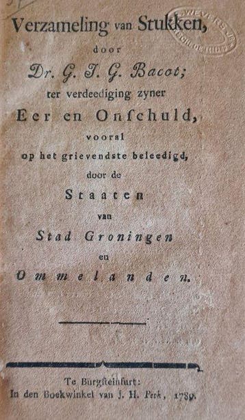 Gerard Jacob George Bacot - Verzameling van stukken -, Antiek en Kunst