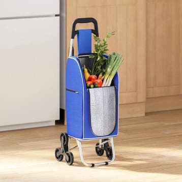 vidaXL Winkel trolley Blauw 39,5 x 33 x 93 cm Oxford stof, Verzenden, Nieuw