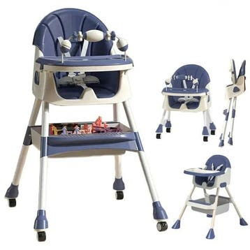 Meegroei kinderstoel inklapbaar | Blauw | Premium | OP=OP, Huis en Inrichting, Stoelen, Kunststof, Blauw, Verstelbaar, Nieuw