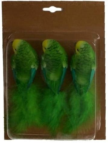 Prachtige vogeltjes op clip Groen 5,5x4,5x17 cm 3 stuks, Hobby en Vrije tijd, Ophalen of Verzenden, Nieuw