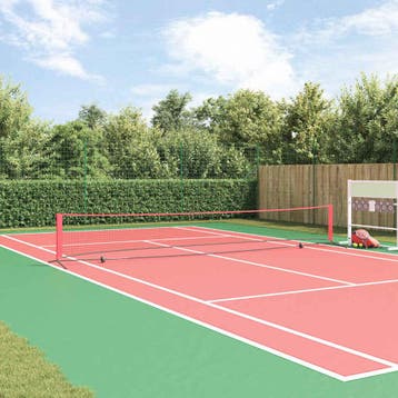 vidaXL Tennisnet Zwart en Rood 595 x 90,5 x 87 cm Polyester, Verzenden, Nieuw
