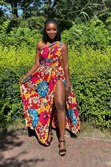 Afrikaanse print Infinity Multiway Maxi Jurk - Rood & Blauwe, Kleding | Dames, Ophalen of Verzenden, Nieuw