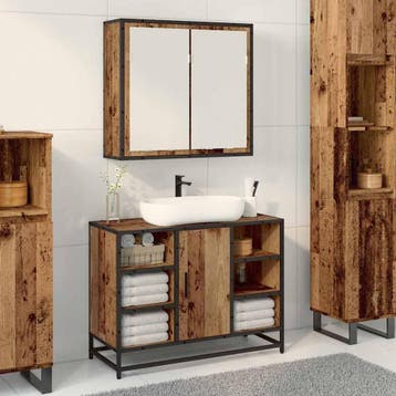 vidaXL Wandplank met plank Wandgemonteerd Oudhout 65 x 20 x, Verzenden, Nieuw