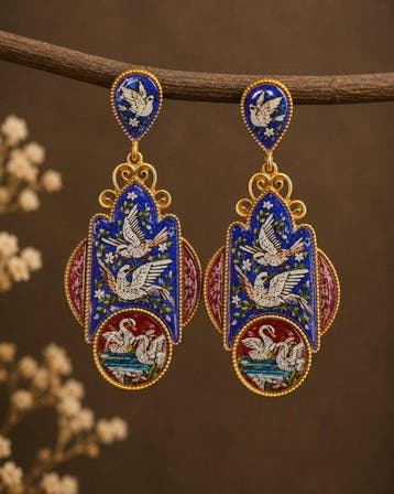 Elegante Franse vintage oorbellen uit de jaren tachtig,, Nieuw