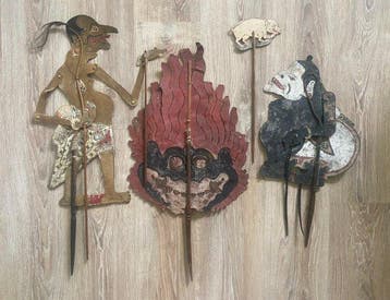 Marionet (4) - Wayang Kulit Java - Hout, Leder - 1920-1930