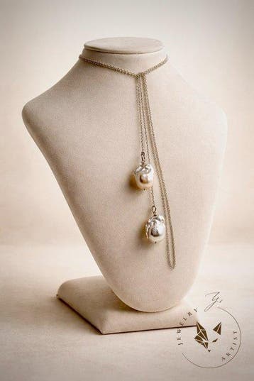 Designer sieraad - Barokke parels - Zilver 925 - Certificaat