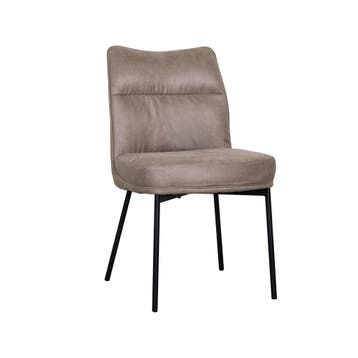 Stoel Lennon | Taupe | Micro Suede | Zwart Metalen Frame | 2, Verzenden, Nieuw in verpakking