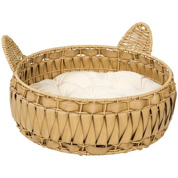Rieten Kattenbed Met Afneembaar Kussen, Kattenmand Voor Katt, Verzenden, Nieuw