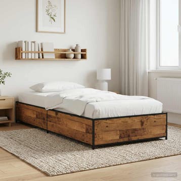 vidaXL Bedframe Oud hout 80 x 200 cm Bewerkt hout, Verzenden, Nieuw, Bruin, Hout