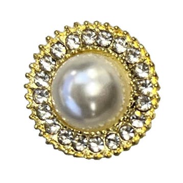 Fako Bijoux - Magnetische Mini Broche - Parel Met Strass -, Verzenden, Nieuw