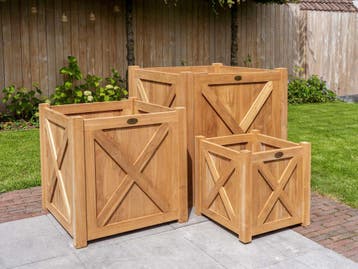 Houten plantenbak voor buiten | ruime collectie, Vierkant, Nieuw, Ophalen of Verzenden, Balkon