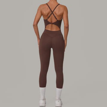 Sportieve Dames Jumpsuit met Open Rug en Kruisbanden - Perfe, Verzenden, Nieuw
