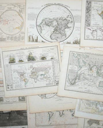 Earth - Volledige set van 17 kaarten over fysische, Boeken, Nieuw