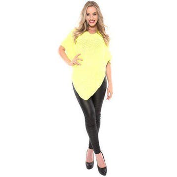 Gebreide poncho fluor geel, Verzenden, Nieuw, Feestartikel