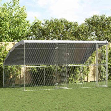 vidaXL Hondenhok 2 st Zilver 4 x 2 x 2 m Gegalvaniseerd, Verzenden, Nieuw