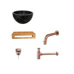 Sani Royal Black Emperador Marmer Fonteinkom met, Nieuw