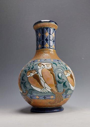Amphora Riessner - Vaas - Aardewerk - Art Deco - H. 39 cm