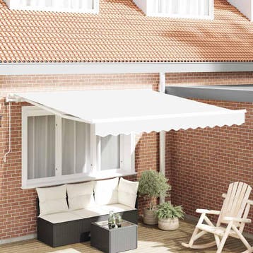 vidaXL Elektrisch zonnescherm 3 x 2,5 m Wit 100% Polyester, Verzenden, Nieuw