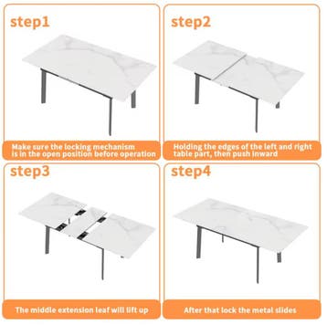 Uitschuifbare Eettafel 150–180cm – Gesinterde Steen / Marmer, Huis en Inrichting, Tafels | Eettafels, Verzenden, Nieuw