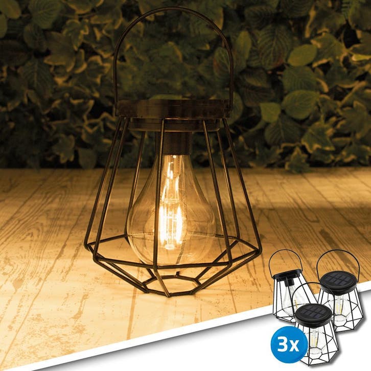 Trendy solar tafellamp en hanglamp Vogue - Voordeelset 3st, Tuin en Terras, Buitenverlichting, Led, Minder dan 50 watt, Nieuw