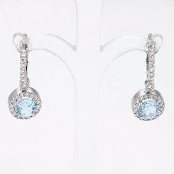 Oorbellen - 18 karaat Witgoud Spinel - Diamant, Sieraden, Tassen en Uiterlijk, Oorbellen, Nieuw