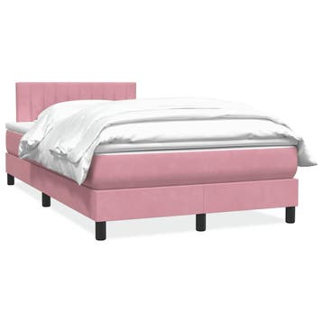vidaXL Boxspring met matras fluweel roze 120x220 cm, Verzenden, Nieuw, Stof