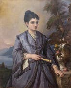 Michele Cortegiani (1857–1919) - Ritratto di nobildonna - NO, Antiek en Kunst