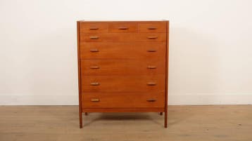 Vintage Deense ladekast | Teak | 6 lades | 104 cm, Ophalen of Verzenden, Nieuw