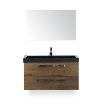 Seville Badmeubelset 100 cm - Tabacco - Wastafel Hardsteen, Ophalen of Verzenden, Nieuw