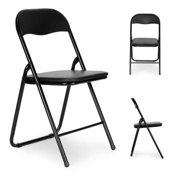 Zwarte Klapstoelen 4x | Comfort | OP=OP, Huis en Inrichting, Stoelen, Zwart, Nieuw, Leer, Ophalen of Verzenden