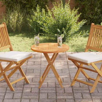 vidaXL Tafelblad rond 2,5 cm 60 cm massief teakhout, Verzenden, Nieuw