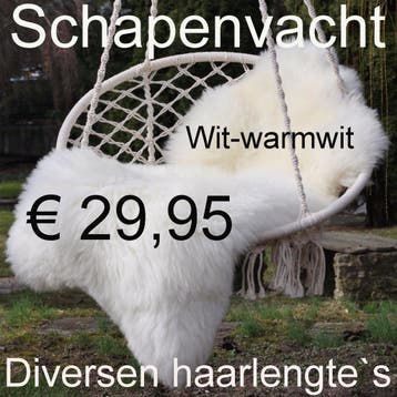 Schapenvacht GROOT schapenvel schapenhuid WIT € 29,95 NIEUW, Ophalen of Verzenden, Nieuw