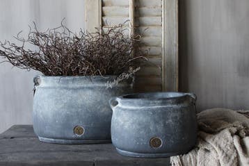 Brynxz ovale stenen pot met oren Ancient clay 37 x 23 x 24, Ophalen of Verzenden, Nieuw