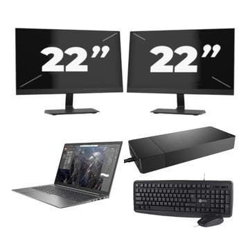 HP ZBook Firefly 15 G7 -   i7-10e  8GB  - 256GB  + 2x 22 inc, Verzenden, Refurbished, HP, SSD