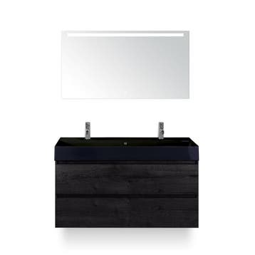 Maxx XL Badmeubelset 120 cm - Black Oak - Wastafel Kube, Ophalen of Verzenden, Nieuw