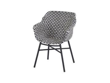 Hartman tuinstoel delphine zwart-wit, Tuin en Terras, Nieuw, Wicker, Stoel, Tuinset