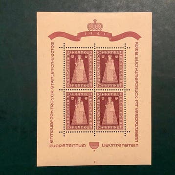Liechtenstein 1941 - Klein Velletje Madonna Von Dux met, Gestempeld