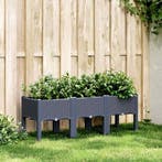 vidaXL Plantenbak met poten 120x40x42 cm polypropeen, Tuin en Terras, Verzenden, Nieuw, Kunststof