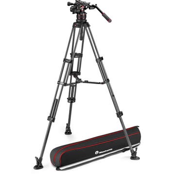 Manfrotto Nitrotech 612 & CF Twin MS, Audio, Tv en Foto, Fotografie | Statieven en Balhoofden, Nieuw, 150 tot 175 cm, Met balhoofd