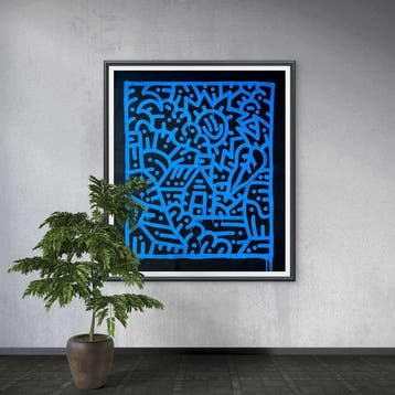 Nuno Barbedo (1983) - Blue sunshine (XL Size Painting)