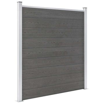 vidaXL Schutting 180x186 cm HKC grijs, Tuin en Terras, Verzenden, Nieuw, Hout