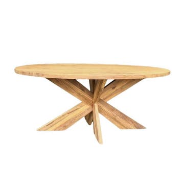 Stel uw ovale tafel samen -  240x110 cm Houten kruispoot, Ophalen of Verzenden, Nieuw